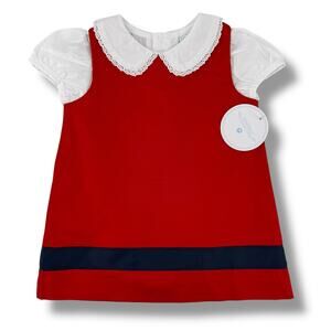 Edgehill Collection Peter Pan Short Sleeve Shift Dress Baby Girls Sz 12 Mos